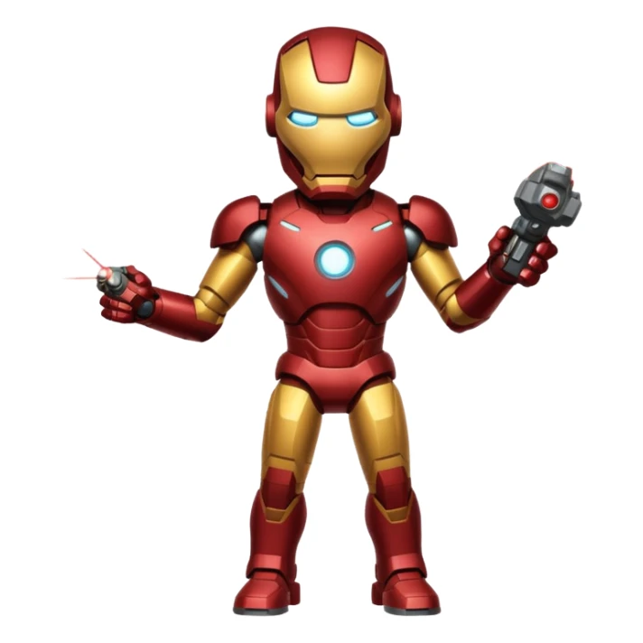 Ironman standing up shooting a laser towards me sticker
