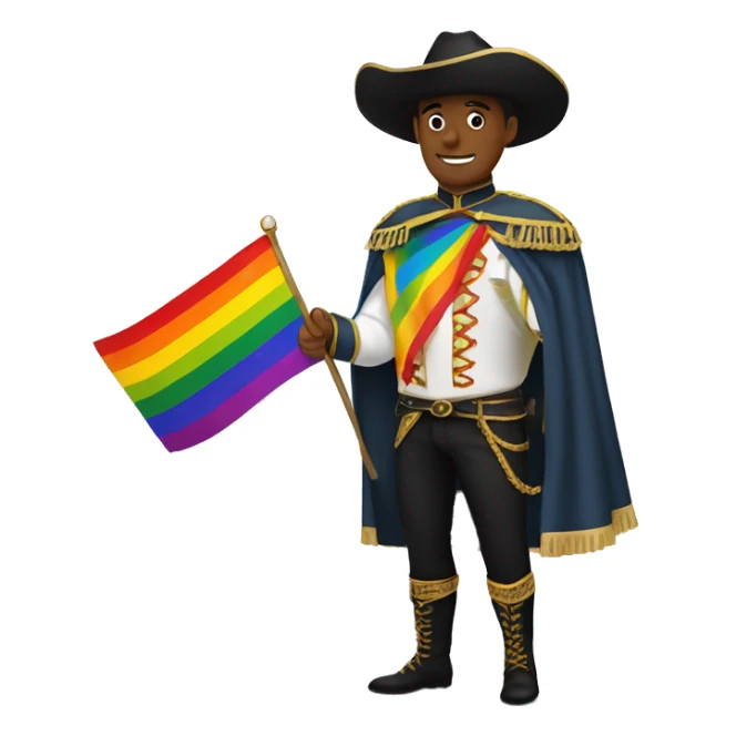 Torero con una bandera lgbt en las manos sticker