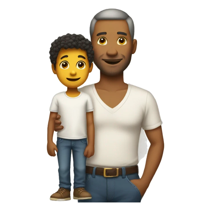 father and son yellow skin sticker