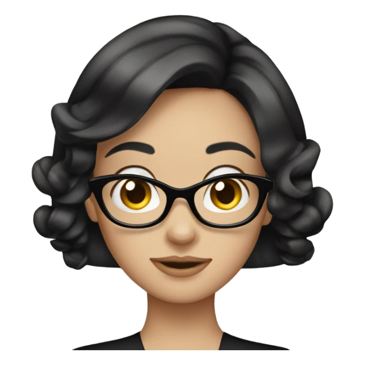 dark hair luxury female wearing black bow in hair sticker