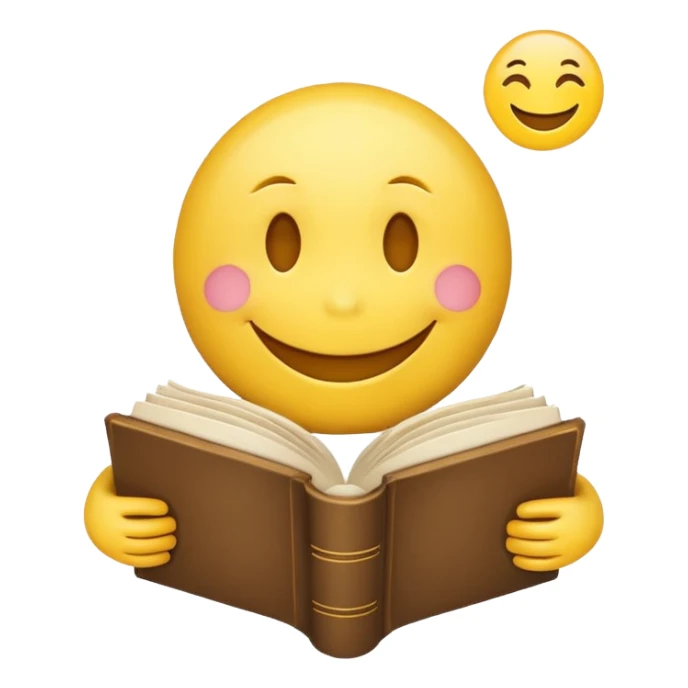 A emoji with a book in its hands like these but combined 😁📖 sticker