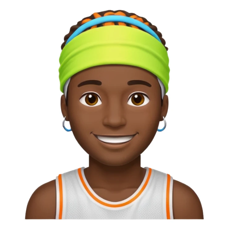 Basketball guy with neon headband sticker