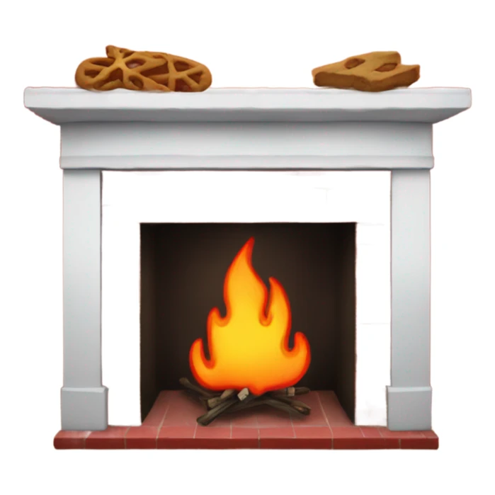 Red Christmas cookie in a fire place  sticker