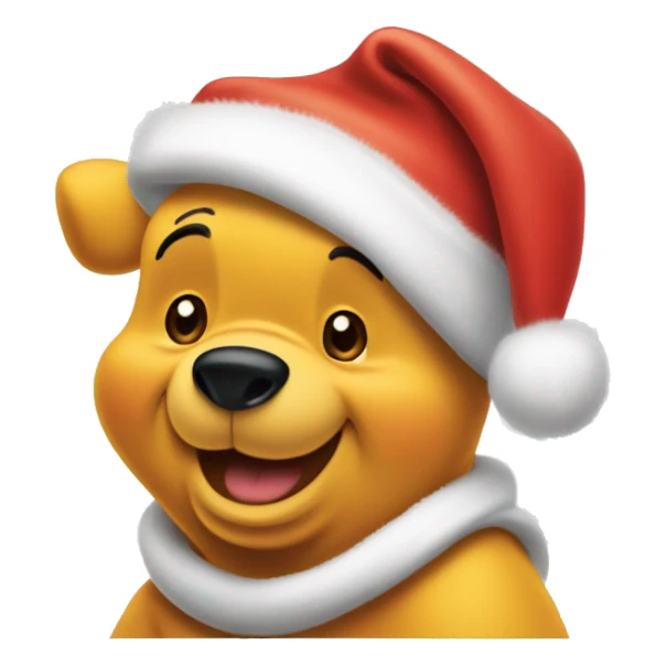 winnie the pooh in santa hat sticker