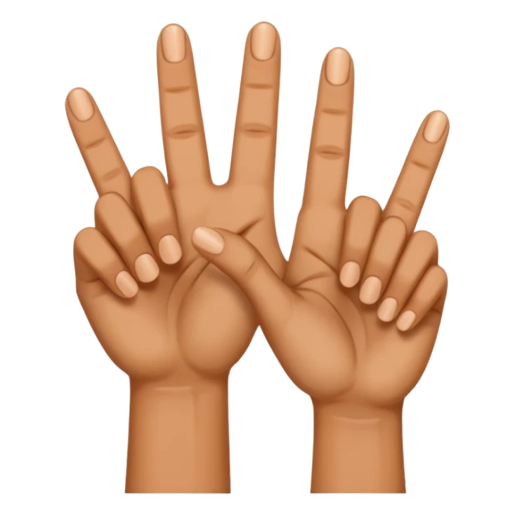 pair of hands with two fingers extended sticker