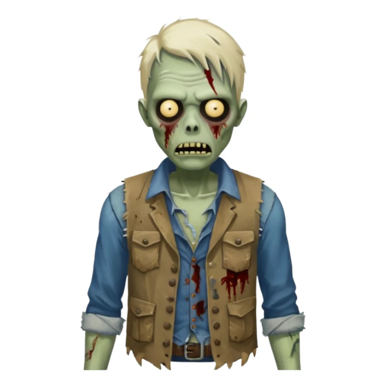 zombie in vest and shirt sticker