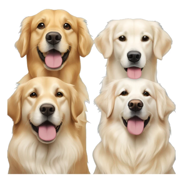 Two golden retrievers and one white golden retriever  sticker