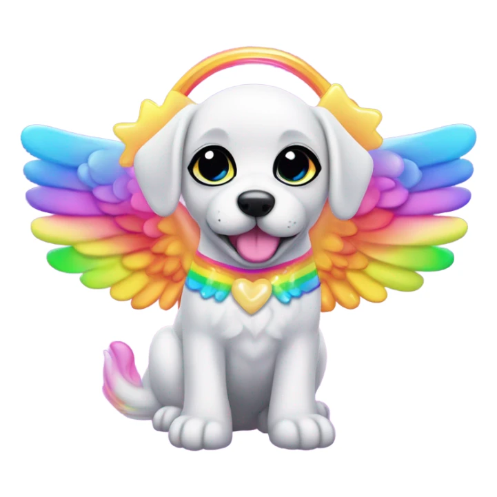 Lisa frank rainbow puppy with angel wings sticker