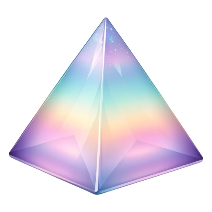 Sparkly glossy Pastel iridescent glass crystal pyramid sticker