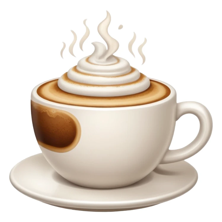 Cappuccino in big white cup without a face on it sticker