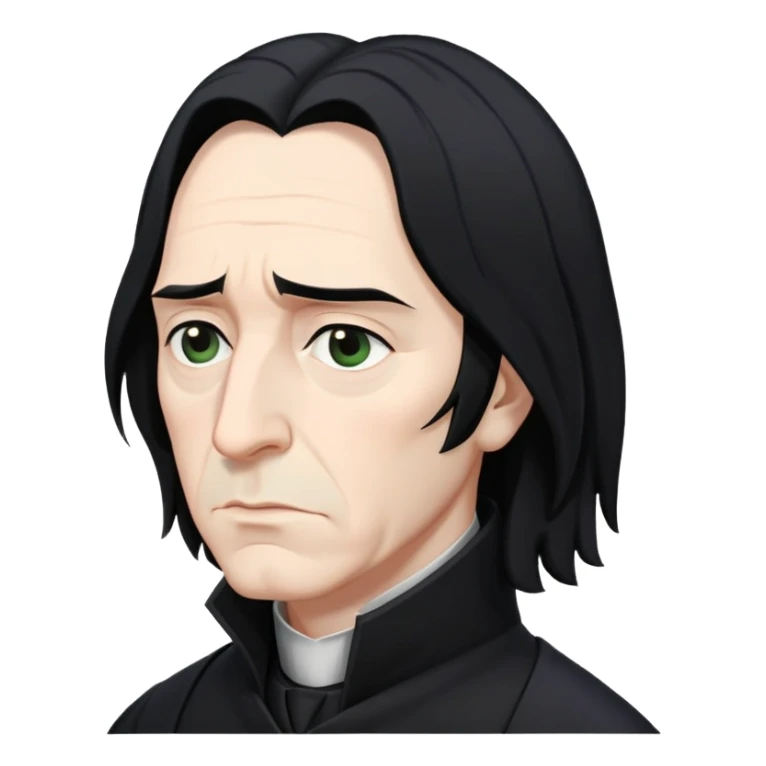 sad Professor Snape side profile with black hair sticker