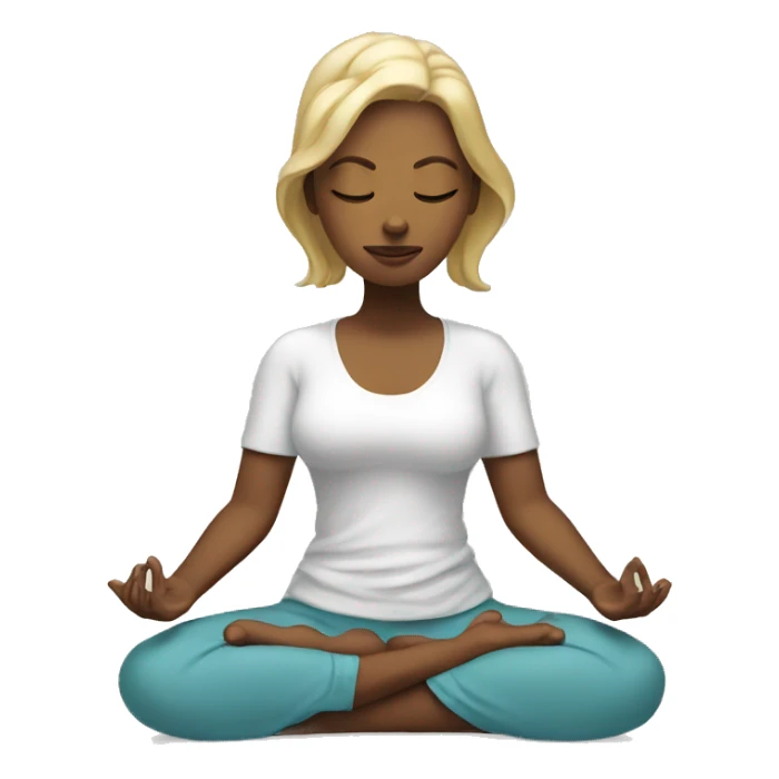 White women in a meditation energy sticker