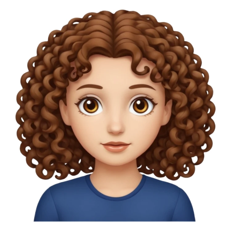 white girl with curly hair brown sticker