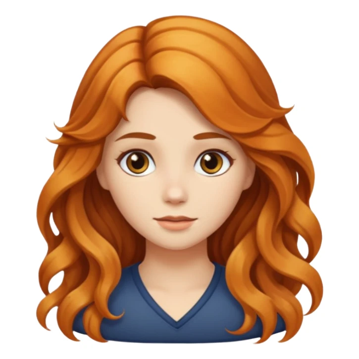 girl with long wavy calico hair sticker