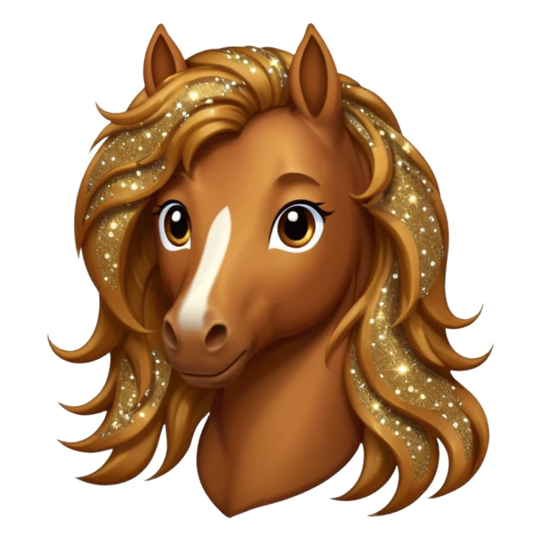 Brown horse with glitter in its hair sticker