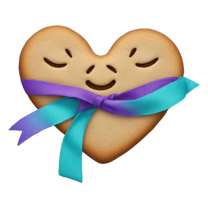 Purple teal Suicide awareness ribbon, heart cookie sticker