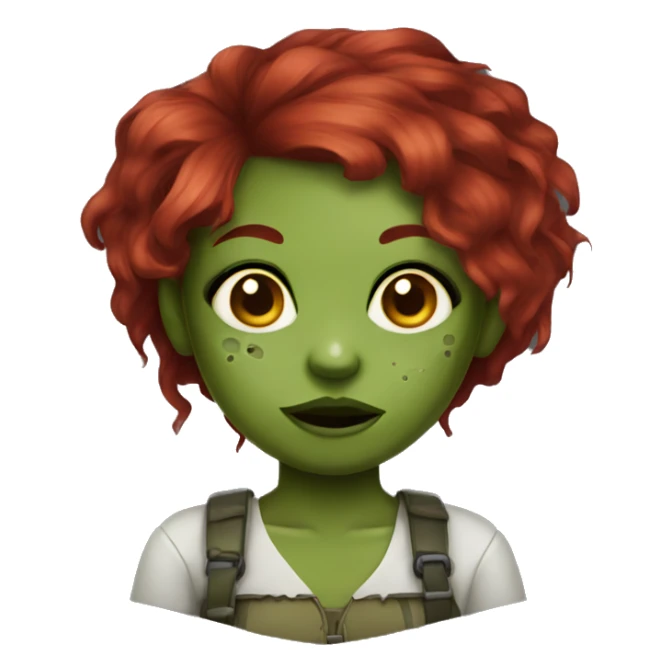 zumbi girl red hair sticker