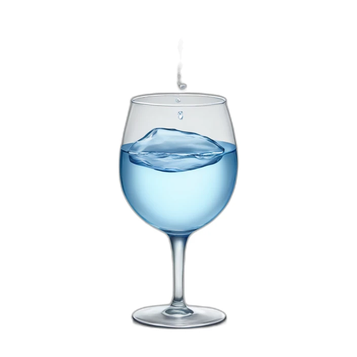 glass of water pouring onto a steak sticker