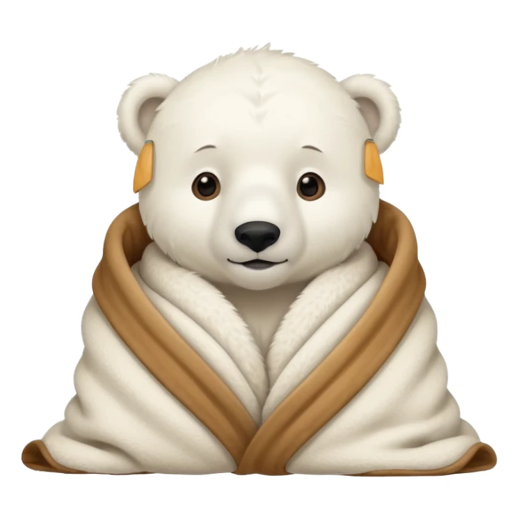 baby white polar in cozy blanket sticker