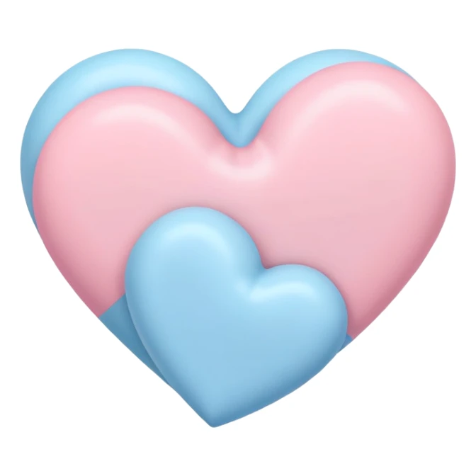 pastel blue and pink heart shapes together sticker