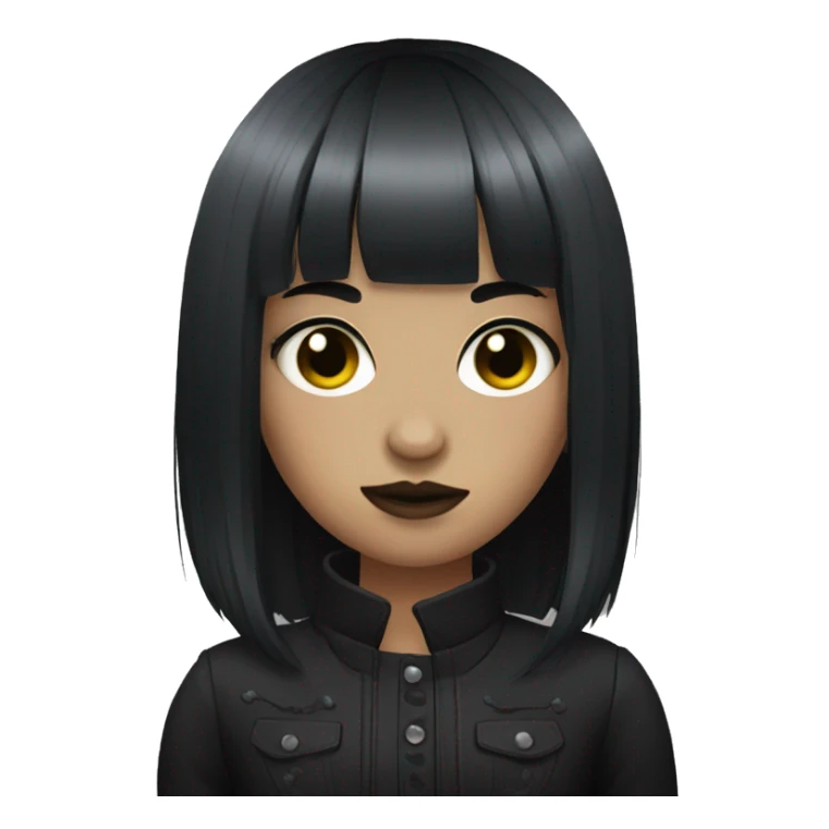 Goth girl with short hair and bangs  sticker