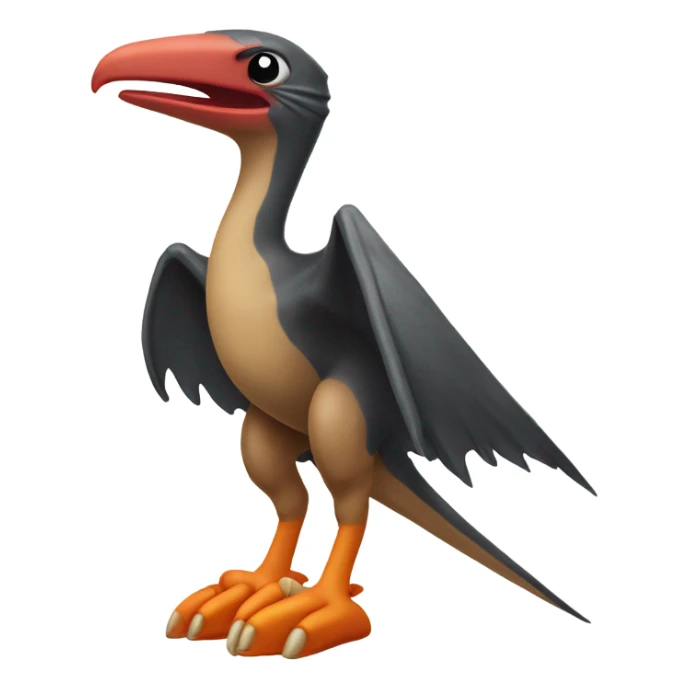 Pterodactyl wearing snow boots, and an eyepatch sticker