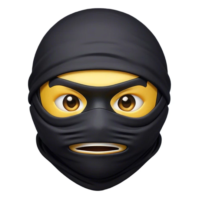 Clash of Clans aesthetic Comical Ninja Portrait Emoji, Head tilted dramatically with an exaggerated, fun expression and wide, comically expressive eyes peeking from a partially lifted mask, featuring a lean, agile form with playful stealth and natural skin tone, Simplified yet humorously expressive features, highly detailed, glowing with a slightly sassy shadowy glow, high shine, dramatic yet playful, stylized with an air of cheeky ninja mischief, soft glowing outline, capturing the essence of a meme-worthy ninja who blends humor with stealth into viral fame! sticker