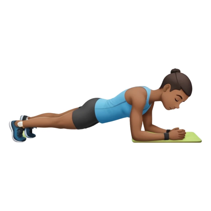 persona haciendo plancha gimnasio con los codos en el suelo sticker