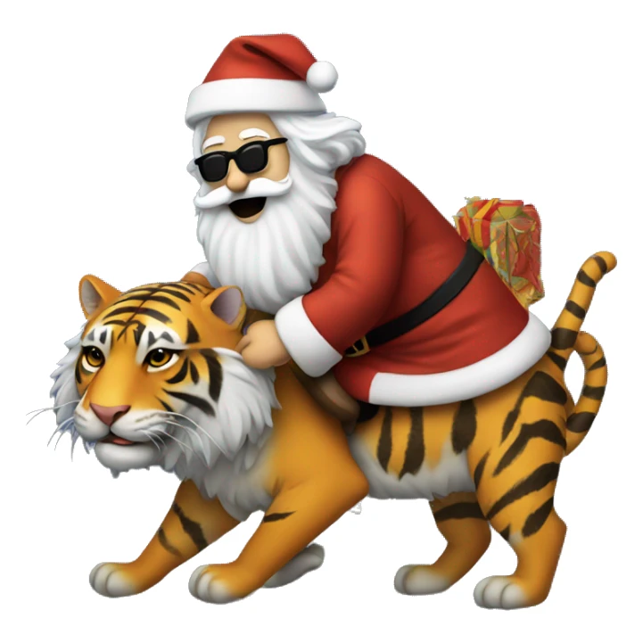 Jerry Garcia dressed as Santa riding a tiger sticker