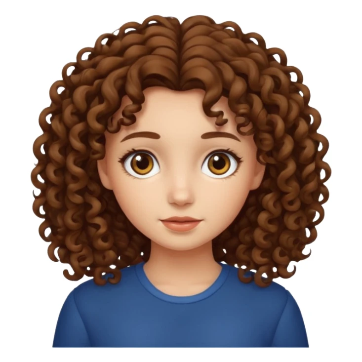 Girl with curly hair sticker