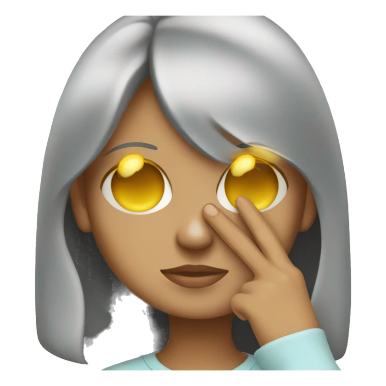 Girl doing a peace sign over her eye sticker