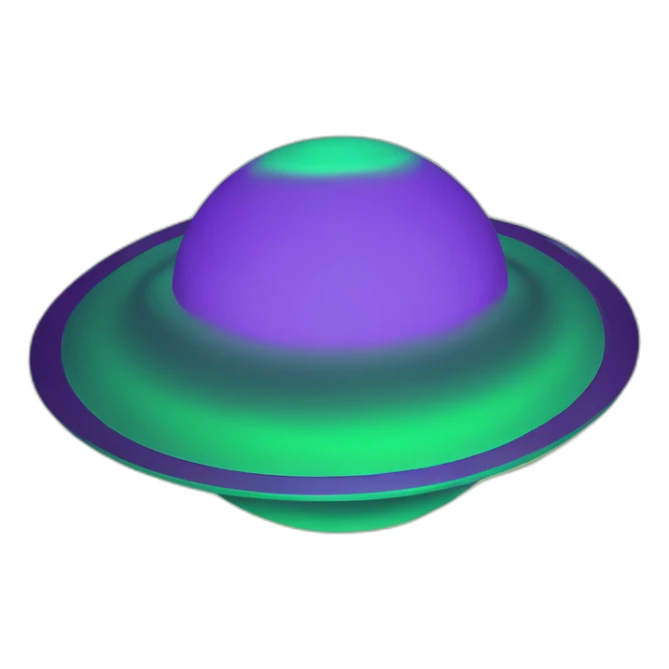 green saturn ,purple rings sticker