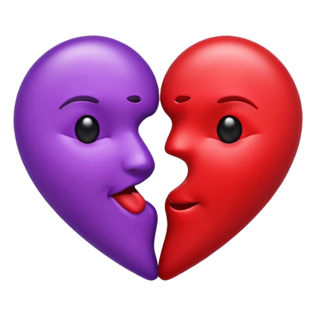 Kiss emoji Purple Heart  sticker