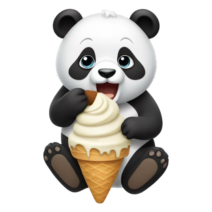 Panda eating ice cream sticker