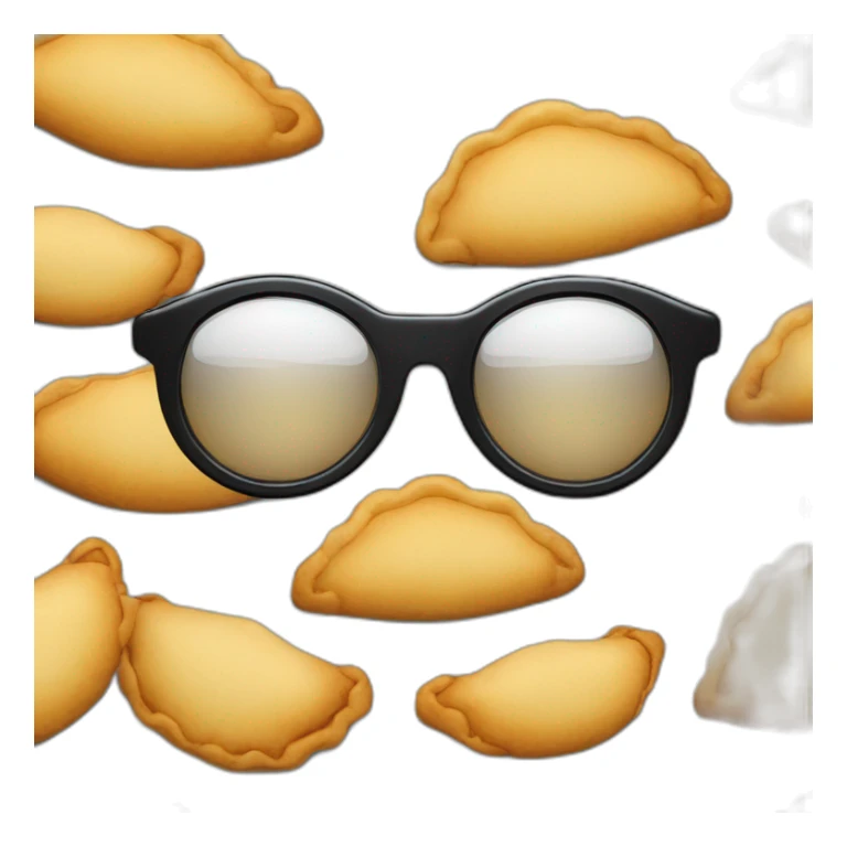 Empanada con ojos manos y pies con gafas sticker