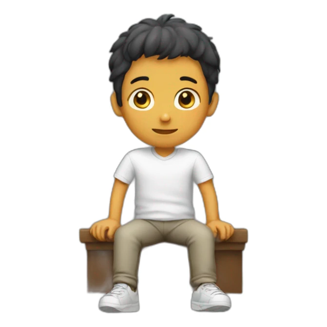 Boys sitting round sticker