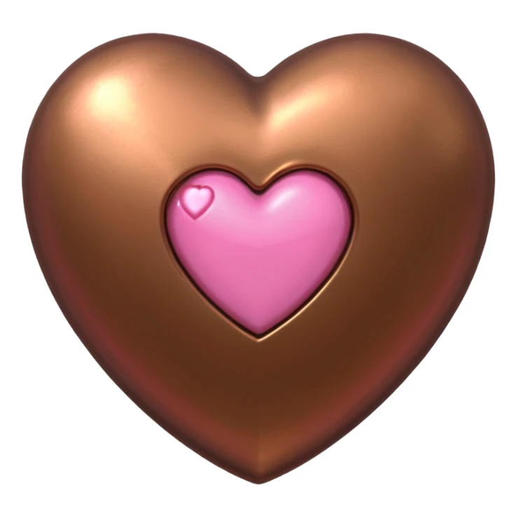 bronze heart with a pink mini heart inside of it  sticker