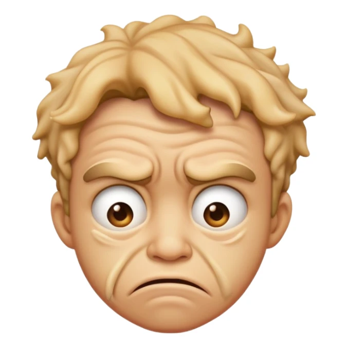 a person scrunching up their face in disgust  sticker