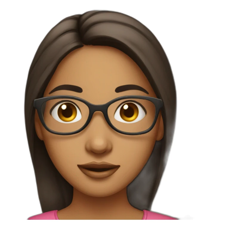 Punjabi girl with bindi dot on forehead and glasses sticker