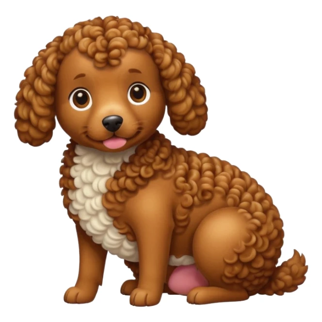 pregnant curly dog holding its belly sticker