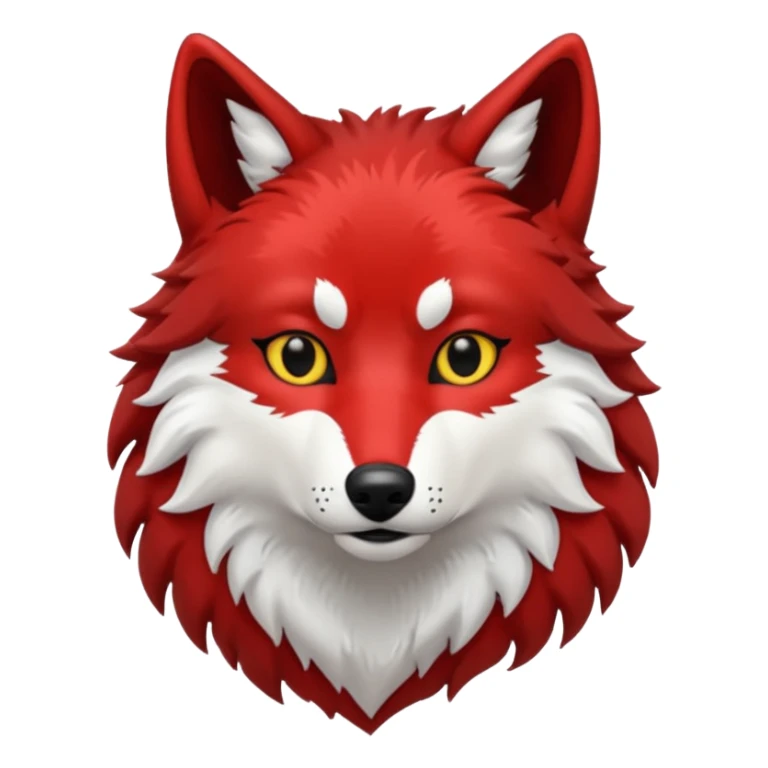 Red and black wolf with white accents sticker