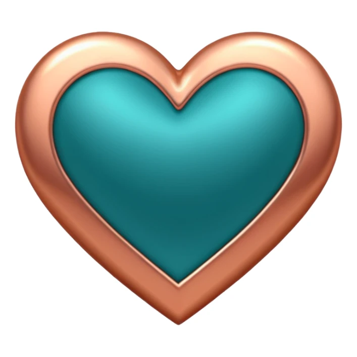 A teal, burnt orang, and rose gold heart, please.  sticker