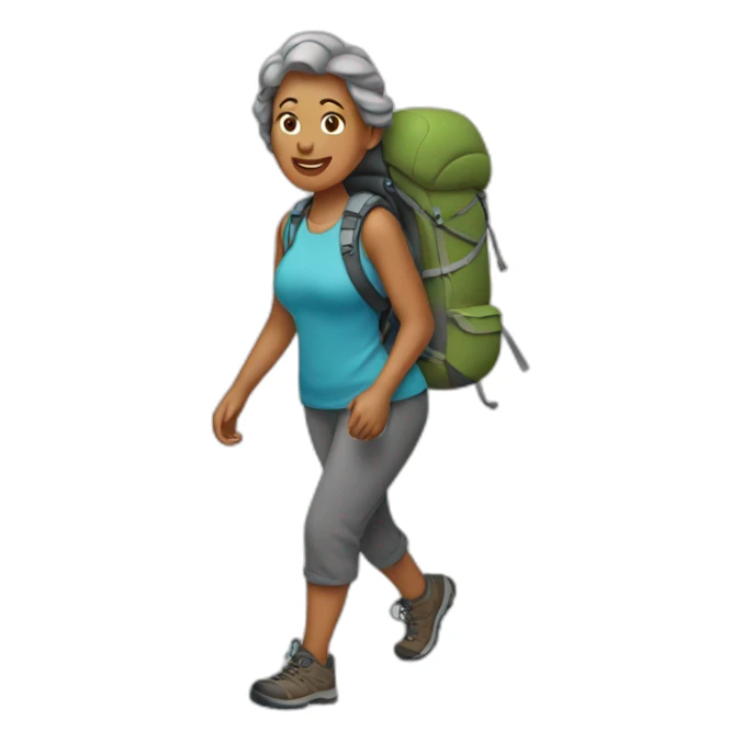 Woman 50 years old is Hiking sticker