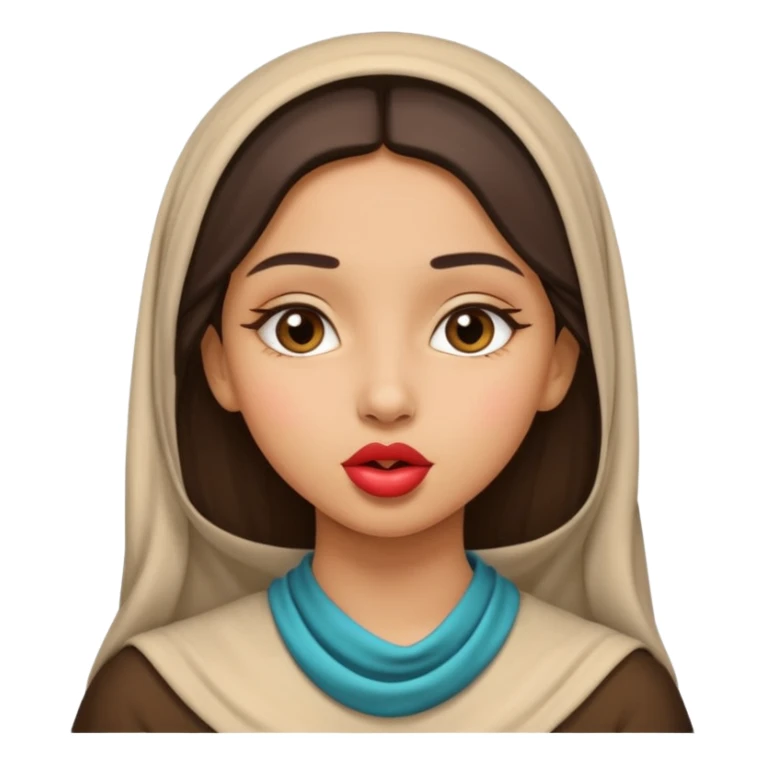 Arab girl giving kiss sticker