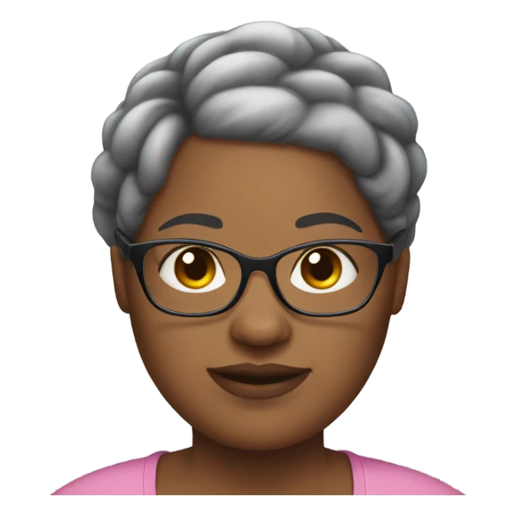 fat black woman no hair with glasses on  sticker