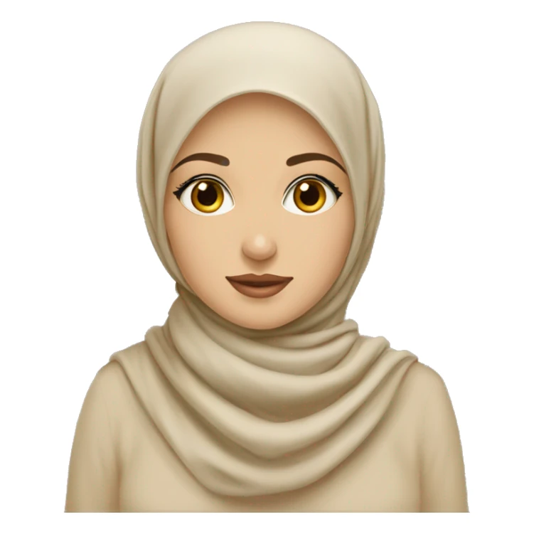 Hijabi with beige kopftuch and helle haut and pretty sticker