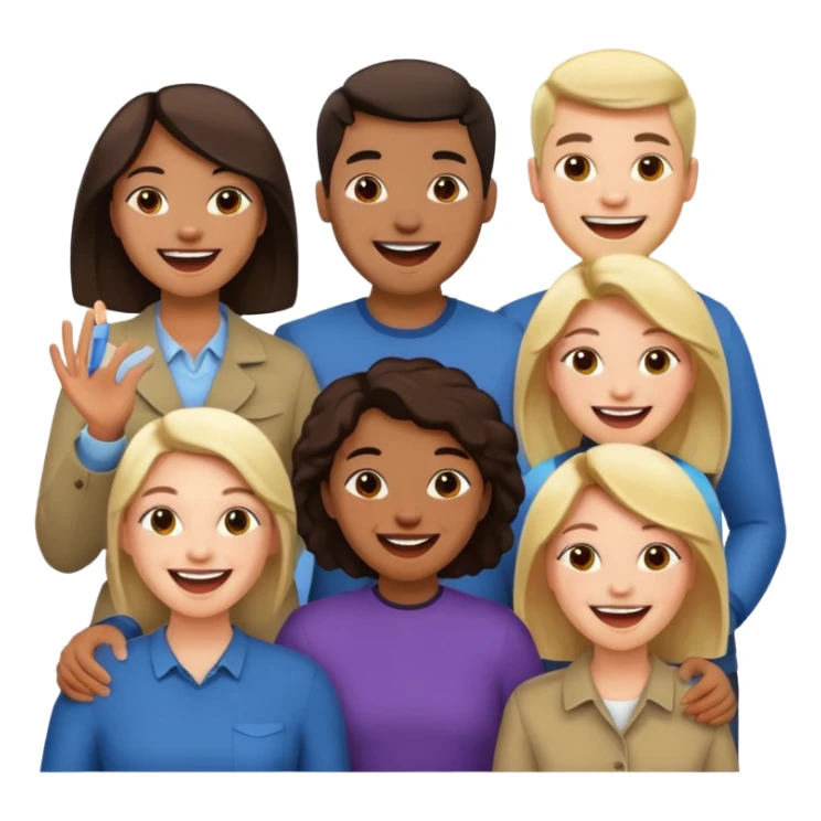 6 people, 4 men and 2 women sticker