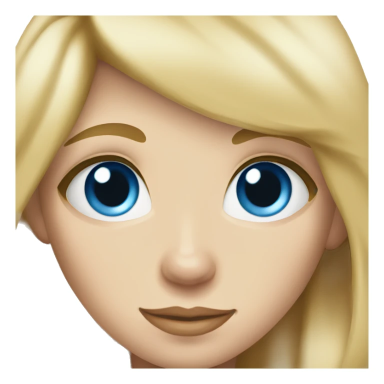 a blond girl with a blue eyes and a puppy  sticker