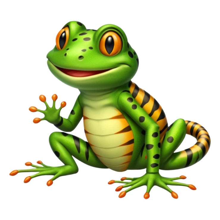 Frog with tiger body and scorpion tail sticker