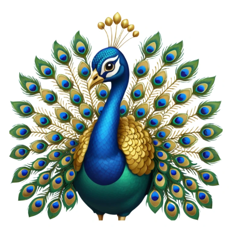 Peacock in full gold color even it's petal everything should be in gold sticker